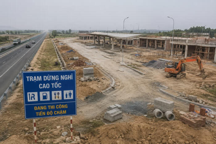 4/5 trạm dừng nghỉ cao tốc do một liên danh đầu tư đang chậm tiến độ